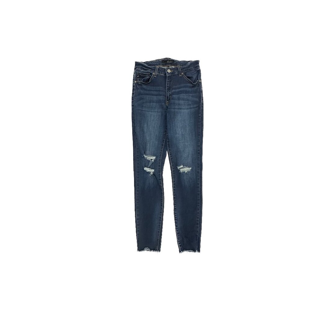 KanCan Distressed Raw Hem Skinny Women's‎ size 9 Dark Blue Denim jeans